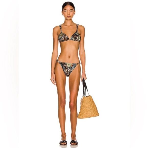 ULLA JOHNSON Catalina Bikini Porto Braided Printed Briefs Size Large NWT - Picture 2 of 7